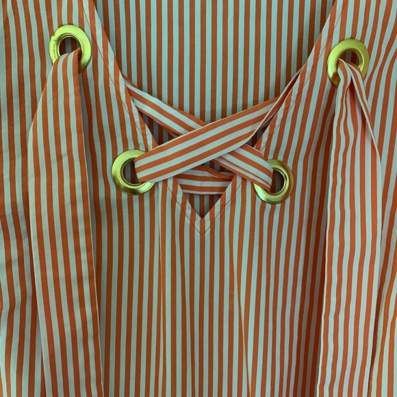 Michael Kors orange-red bell-sleeved blouse - Picture 2 of 4